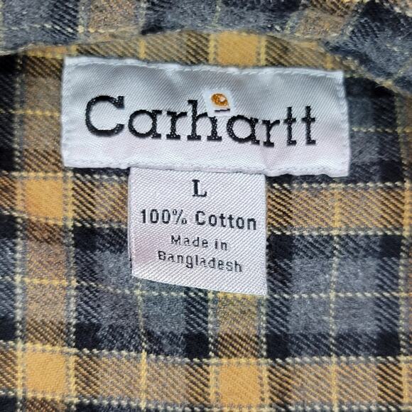 Vintage Carhartt Flannel button up shirt men's sz L - Picture 4 of 5